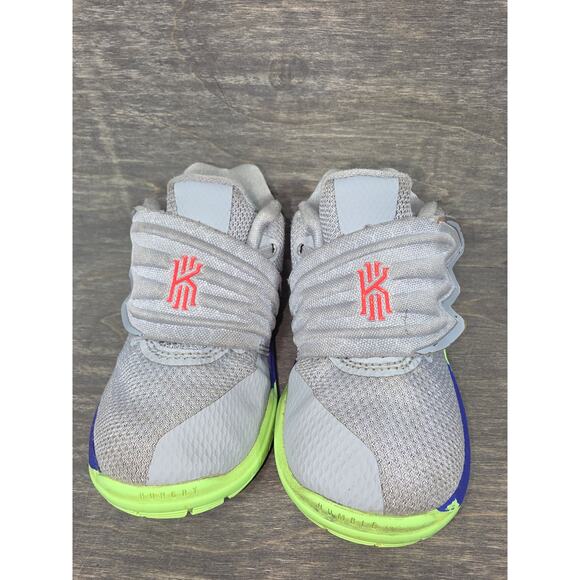 Nike Kyrie 5 Wolf Grey Lime Blast (TD) Shoes Size 7C Toddlers - Picture 2 of 8